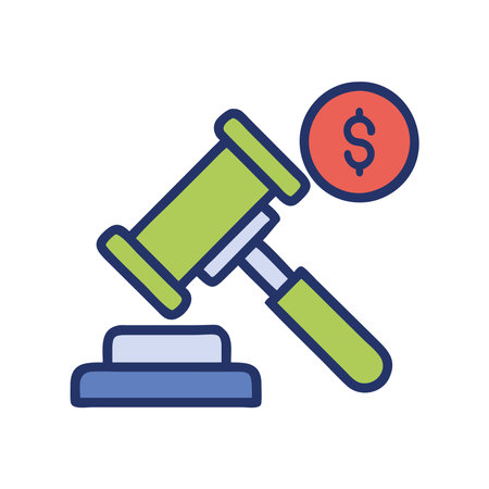 Financial crisis legal gavel iconのイラスト素材