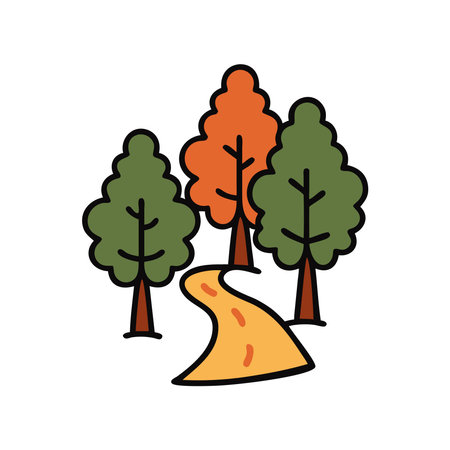 Camping forest trail nature explorationのイラスト素材