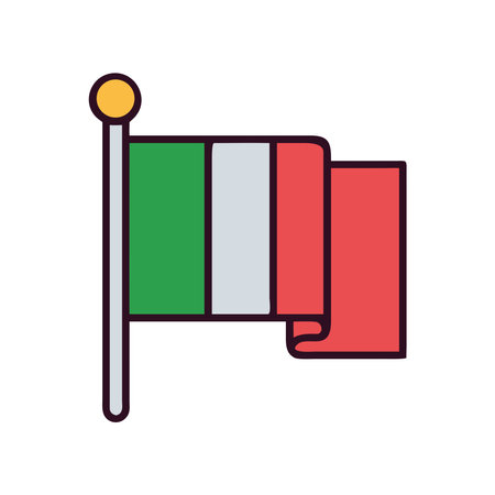 Italian flag waving with green white redのイラスト素材