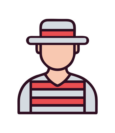Traditional Italian man with striped clothesのイラスト素材