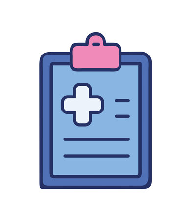 Psychiatry clipboard with cross symbolのイラスト素材