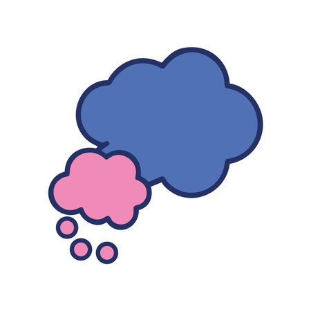 Psychiatry head with thought clouds iconのイラスト素材