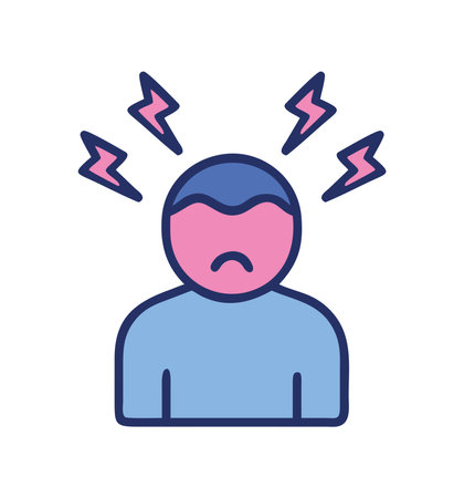 Psychiatry stressed person with lightning boltsのイラスト素材