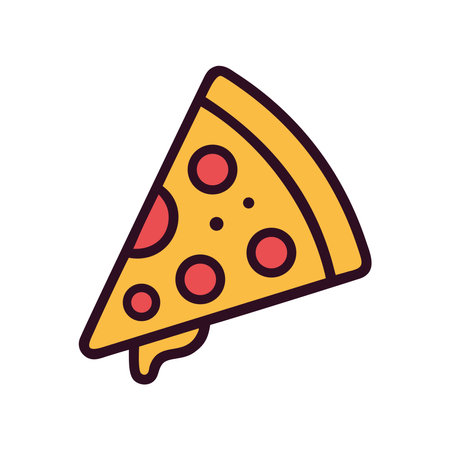 Italian pizza slice with pepperoni and cheeseのイラスト素材