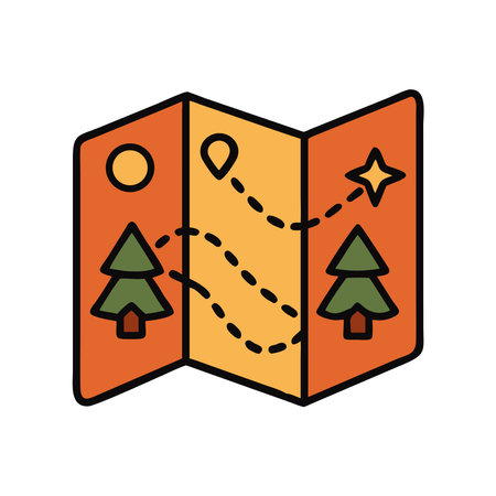 Camping map navigation and explorationのイラスト素材