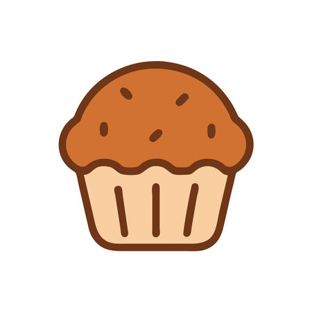 Tasty coffee muffin with chocolate chipsのイラスト素材