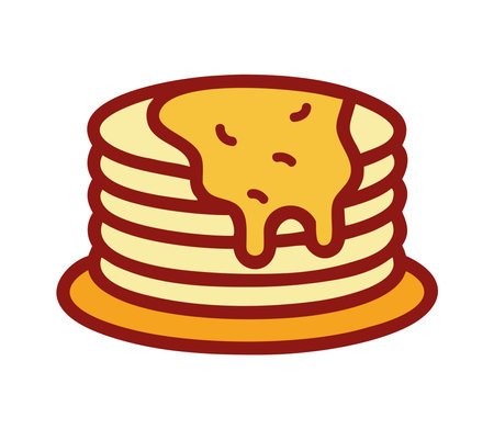 Sweet fast food pancake stack with syrupのイラスト素材