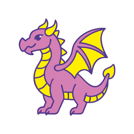 Cute fantasy dragon with wingsのイラスト素材