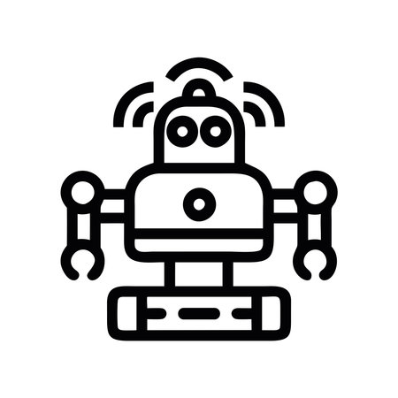 AI robot with mechanical arms iconのイラスト素材
