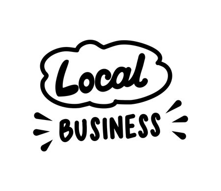 Local business doodle lettering iconのイラスト素材