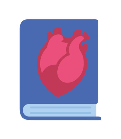 Medical book with heart iconのイラスト素材