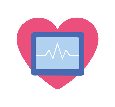 Heart with monitor display iconのイラスト素材