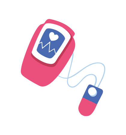 Heart with blood pressure monitor iconのイラスト素材