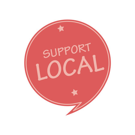 Support local circle badge iconのイラスト素材