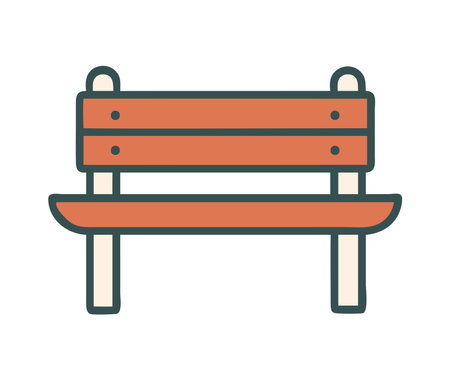 Garden bench with wooden planks iconのイラスト素材