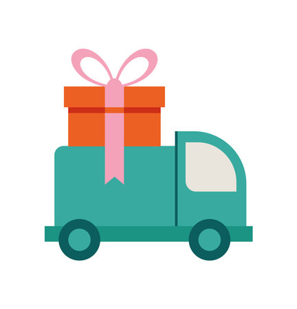 Special Delivery Gift Truck Logistic Serviceのイラスト素材