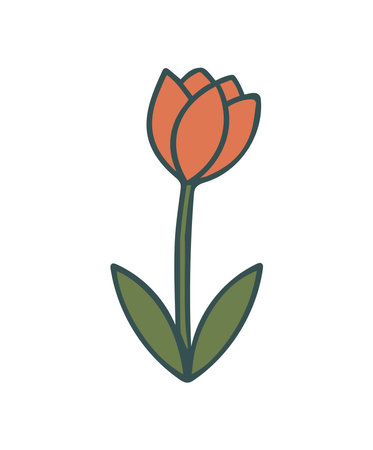 garden Orange tulip flower iconのイラスト素材