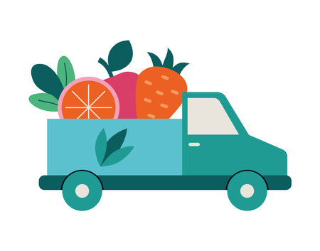 Special Delivery Fresh Produce Truck Shippingのイラスト素材