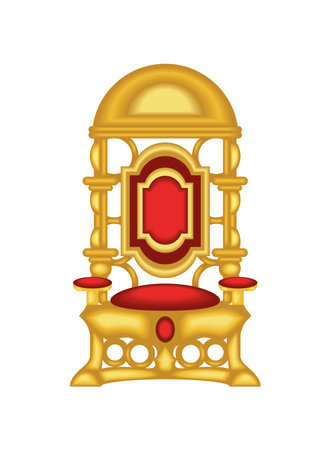 Papal Throne Ornate Red Cushion Gold Detail Ceremonial Chairのイラスト素材