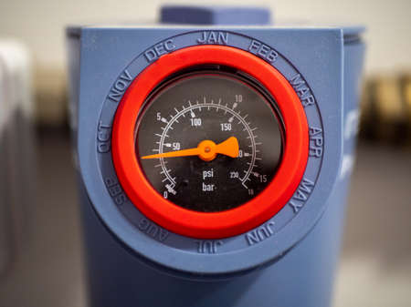 Filter pressure gauge with backwash filtering mesh for preliminary cleaning of cold water.の写真素材
