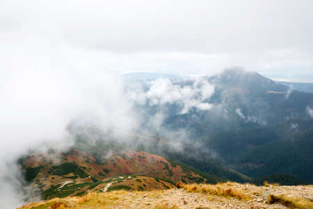 Tatra mountains in cloudsの写真素材