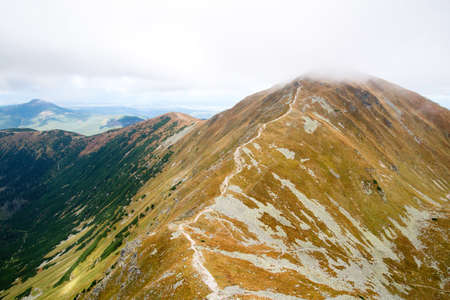 climbing Ostry Rohac peak at Tatrasの写真素材
