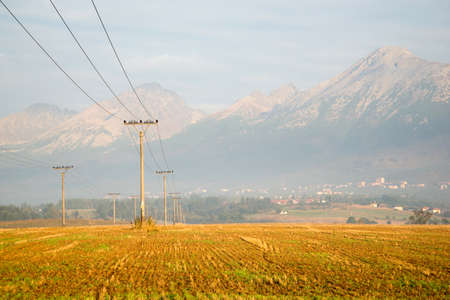 sunrise over mountain peaksの写真素材