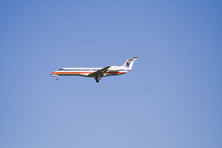 Commercial flight about to land - American Eagle RJ Regional Jet