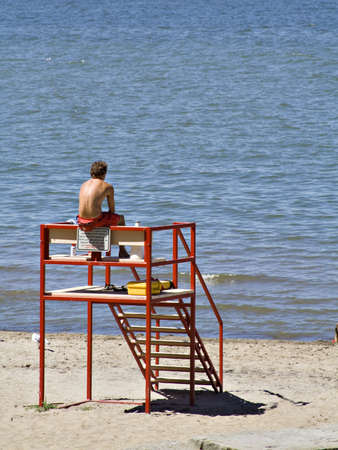Lifeguard on the job.の写真素材
