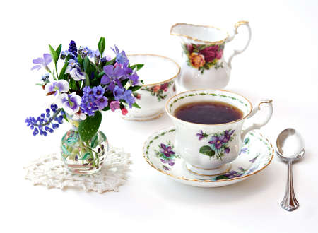 A very English Garden tea  - shallow depth of field.の写真素材