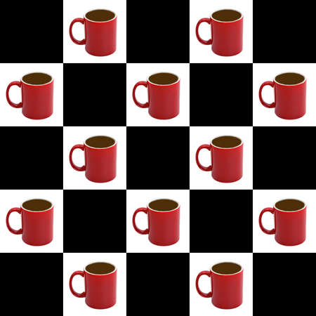 SEAMLESS background  - coffee cups on white - tile to desired sizeの写真素材