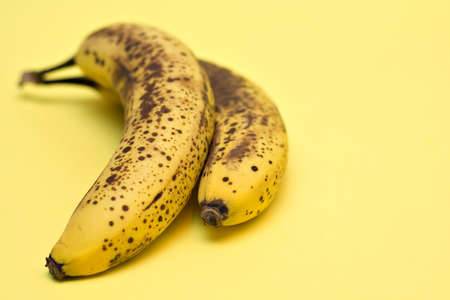 Two over ripe bananas - just right for baking.  Shallow depth of fieldの写真素材