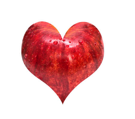 A whole red apple on white background. の写真素材