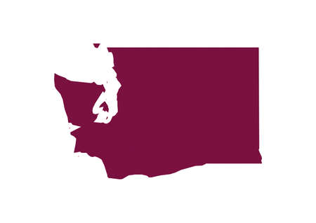 Washington state map outline and bordersの写真素材