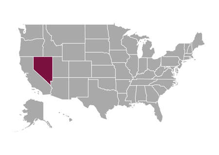 Map of Nevada state and position in the United Statesの写真素材