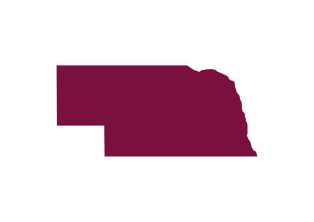 Nebraska state map outline and bordersの写真素材