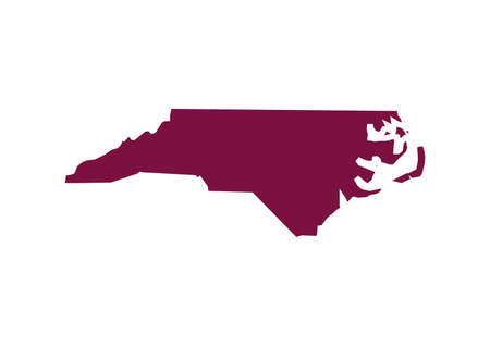 North Carolina state map outline and bordersの写真素材