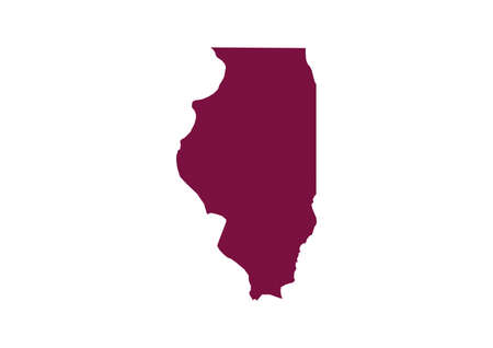 Illinois state map outline and bordersの写真素材