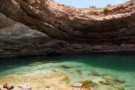 Hawiyat Najm sinkhole, Omanの写真素材