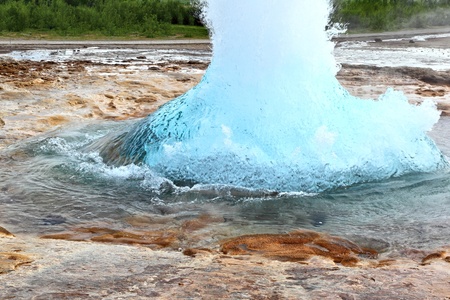 Strokkur Geyser in the first moments of eruption, Icelandの写真素材