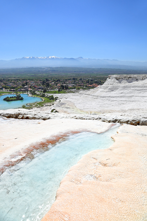Pamukkale - Calcium deposits from thermal springs, Turkeyの写真素材