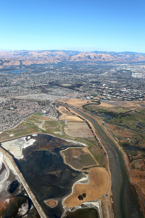 San Francisco Bay Area: Salt Marshes and wetlands surrounding Alameda Creekの写真素材