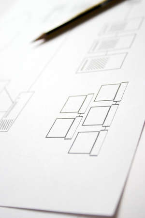 Computer network draft - shallow depth of fieldの写真素材