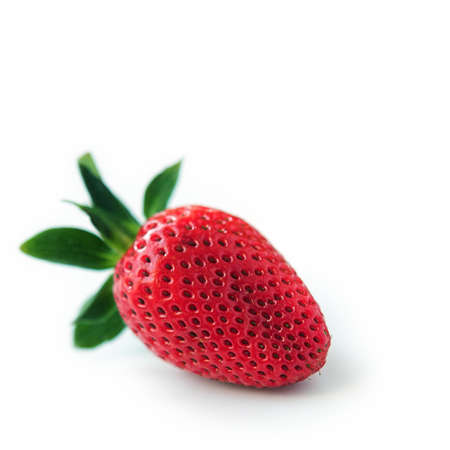 Strawberry isolated on white with a soft shadowの写真素材