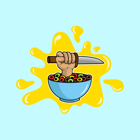 Cereal Killer is a parody of a serial killerのイラスト素材