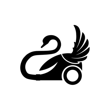 Vacuum cleaner machine shaped like a gooseのイラスト素材