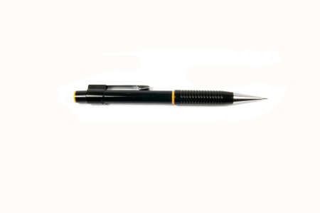 Black mechanical pencil on white.の写真素材