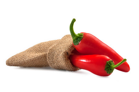 chili over whiteの写真素材