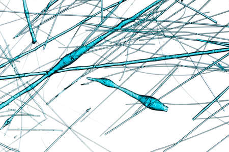 Nice blue fibers iolated over a white backgroundの写真素材