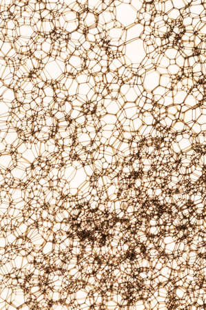 Data network formed by shapes and lines, over a blurred background.の写真素材